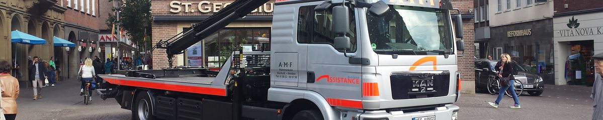 Abschleppdienst A M F Auto Mietfunk GmbH ist für Sie in Wesel, Bocholt, Dinslaken aktiv!